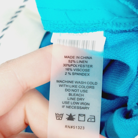 New COURT & ROWE Clean Finish Linen Blend Trousers In Caspian Blue P4724 - Picture 8 of 9